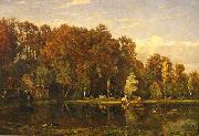 Theodore Fourmois L'etang - De vijver France oil painting artist